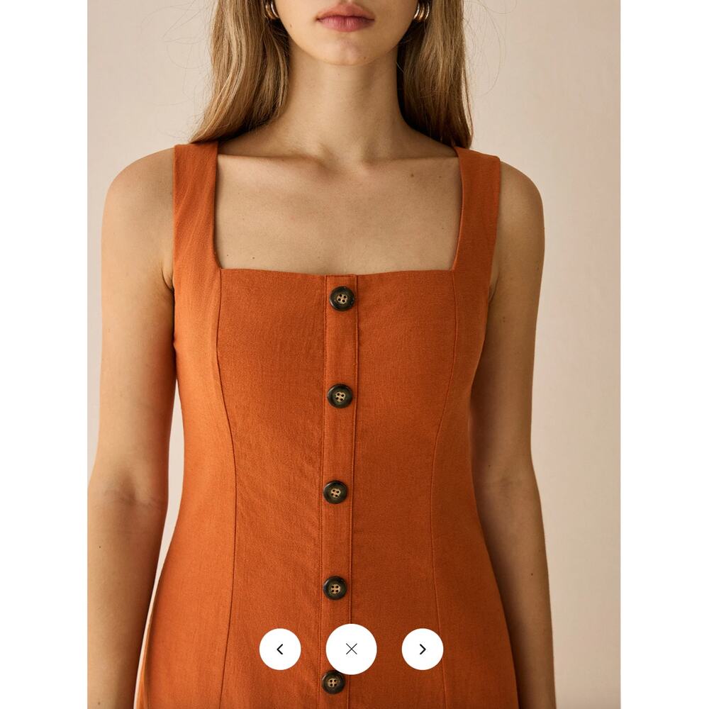 Commense Square-Neck Button-Front Maxi Dress with… - image 2